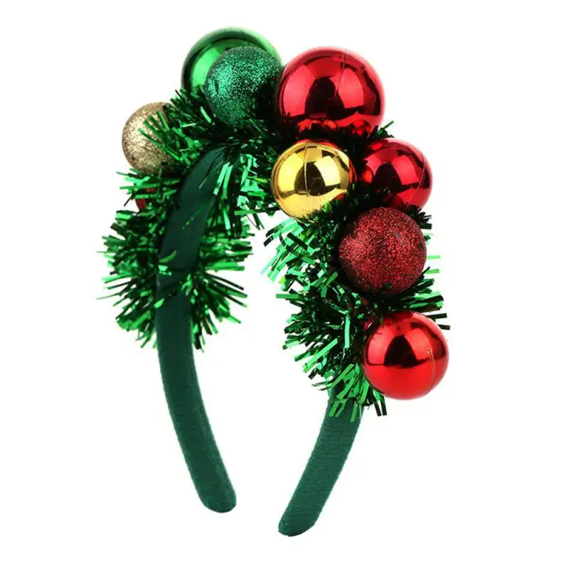 Christmas Headbands Green Headwear Christmas Gifts For Children Women Girls Cosplay Hair Hoop Party Headdress