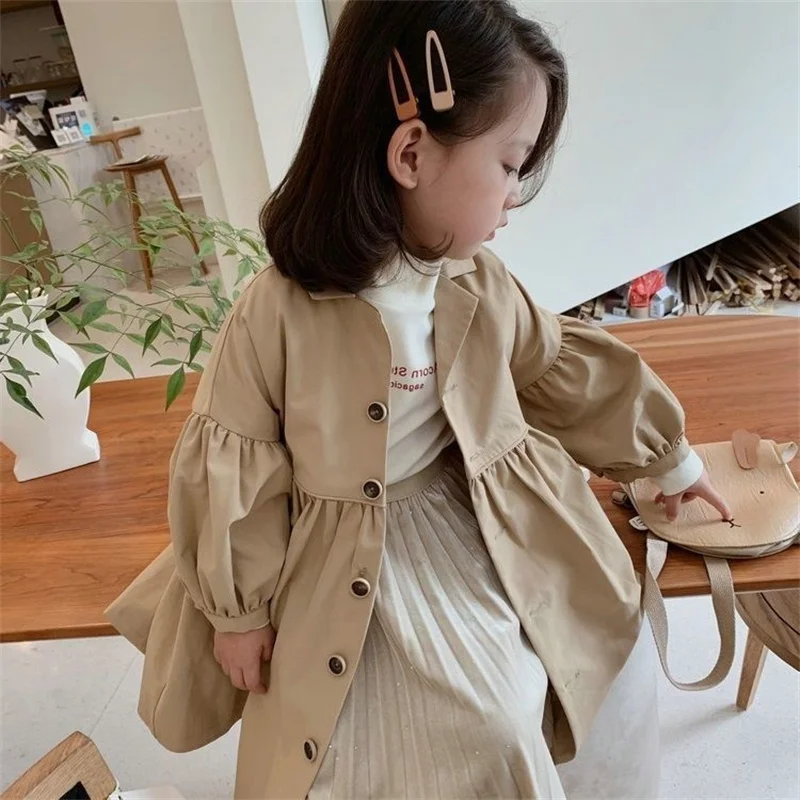 Fashion Children Windbreaker Spring Autumn Korean Trench Kids Girls Khaki Trench Coat Outerwear Princess Outer Clothing kids jacket,girls trench coats,children raincoats