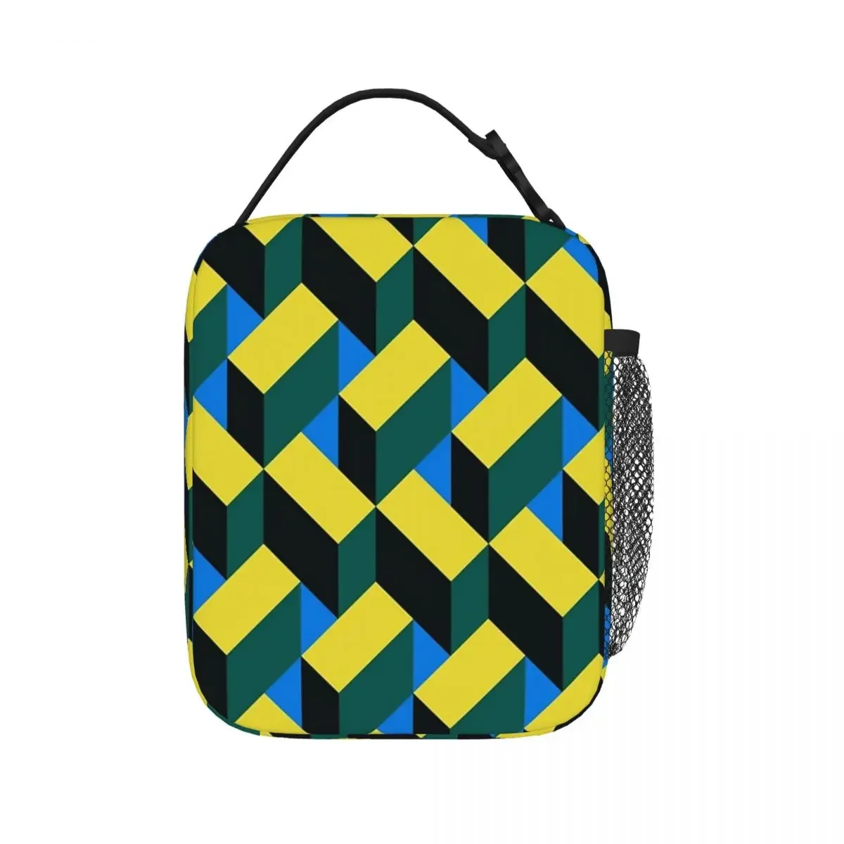 

Cubic Pattern Insulated Lunch Bags Portable Picnic Bags Thermal Cooler Lunch Box Lunch Tote for Woman Work Children School