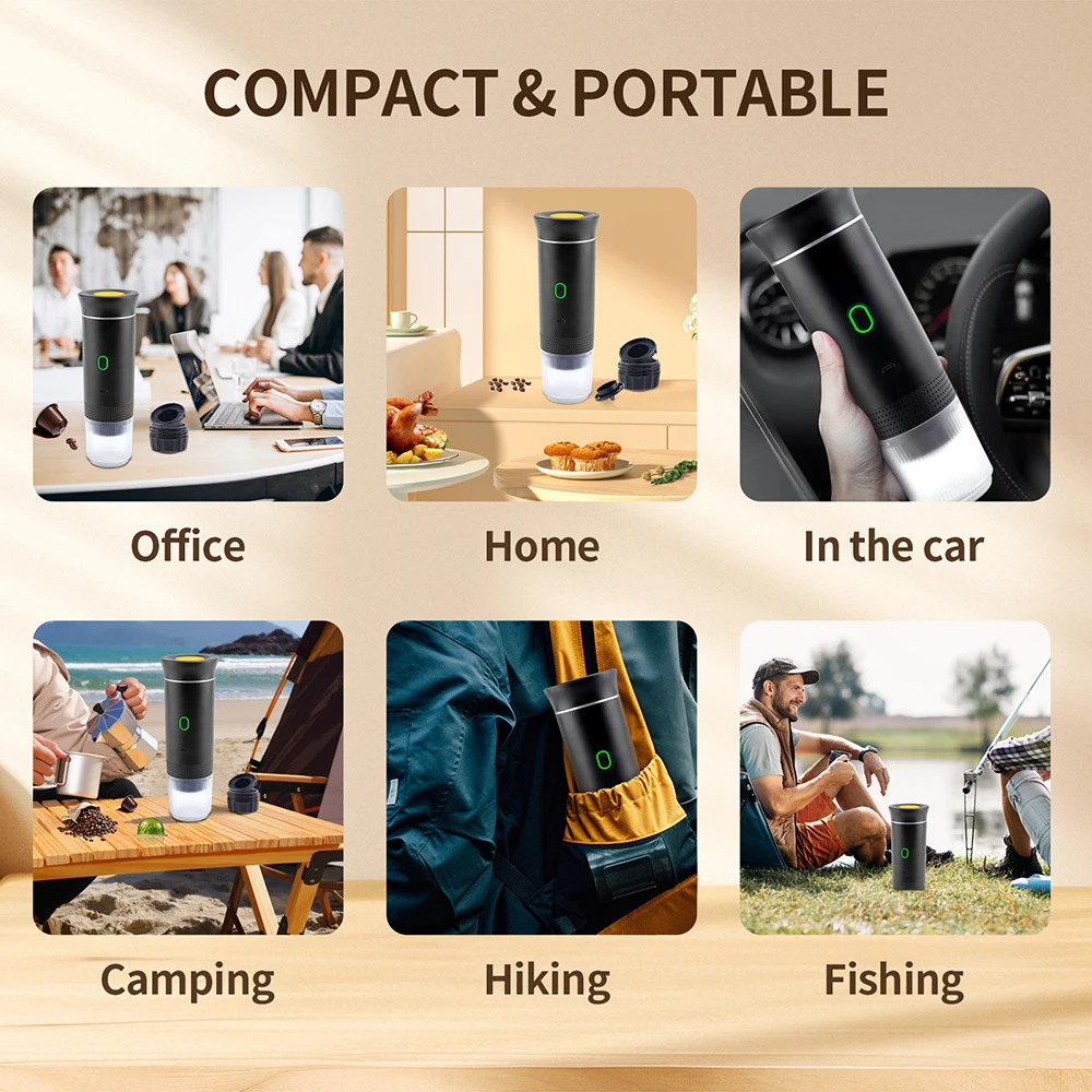 60ml Wireless Electric Espresso Coffee Machine Detachable Flushing Capsule Powder Coffee Maker For Car Home Camping Machine Espresso Coffee Maker Capsule Coffee Maker