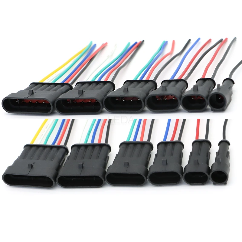 Electrical Connectors Plug 1Set 1P 2P 3P 4P 5P 6P Way Waterproof Electrical Auto Connector Male Female Plug Wire Cable Harness Car Motorcycle