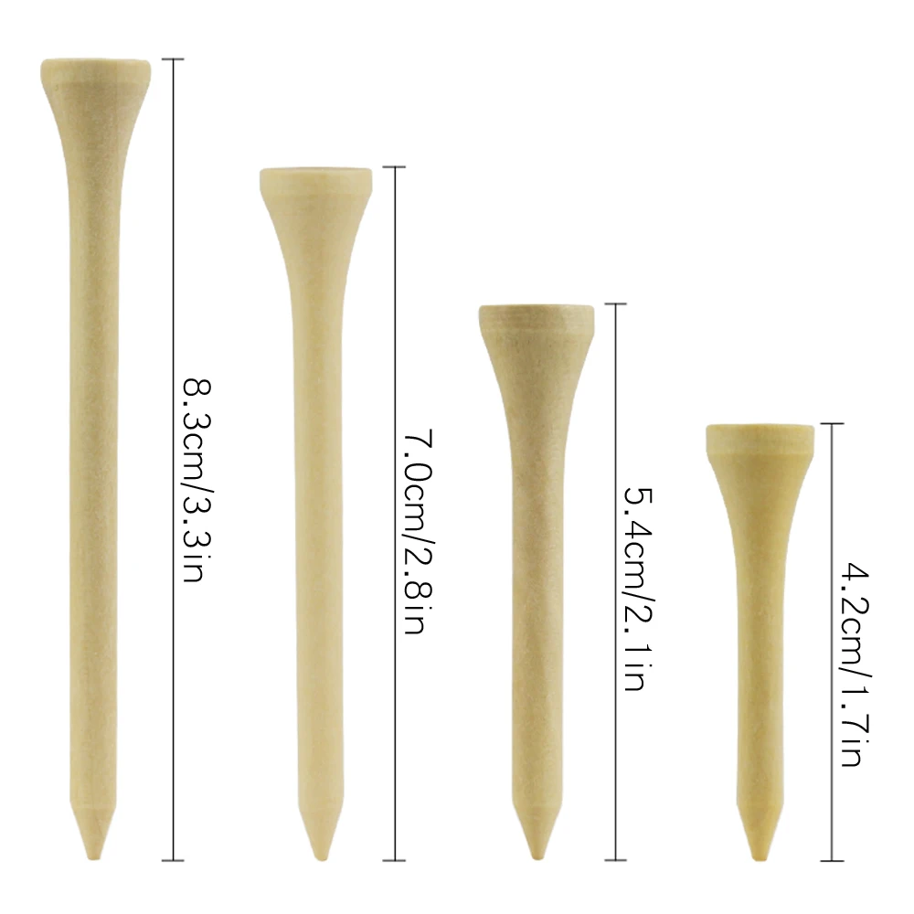 1000 Pcs/Lot Golf Tees Wood Tees 42mm 54mm 70mm 83mm 4 Sizes Available Strong Tees Golf Supplies Drop Shipping Golf  Accessories