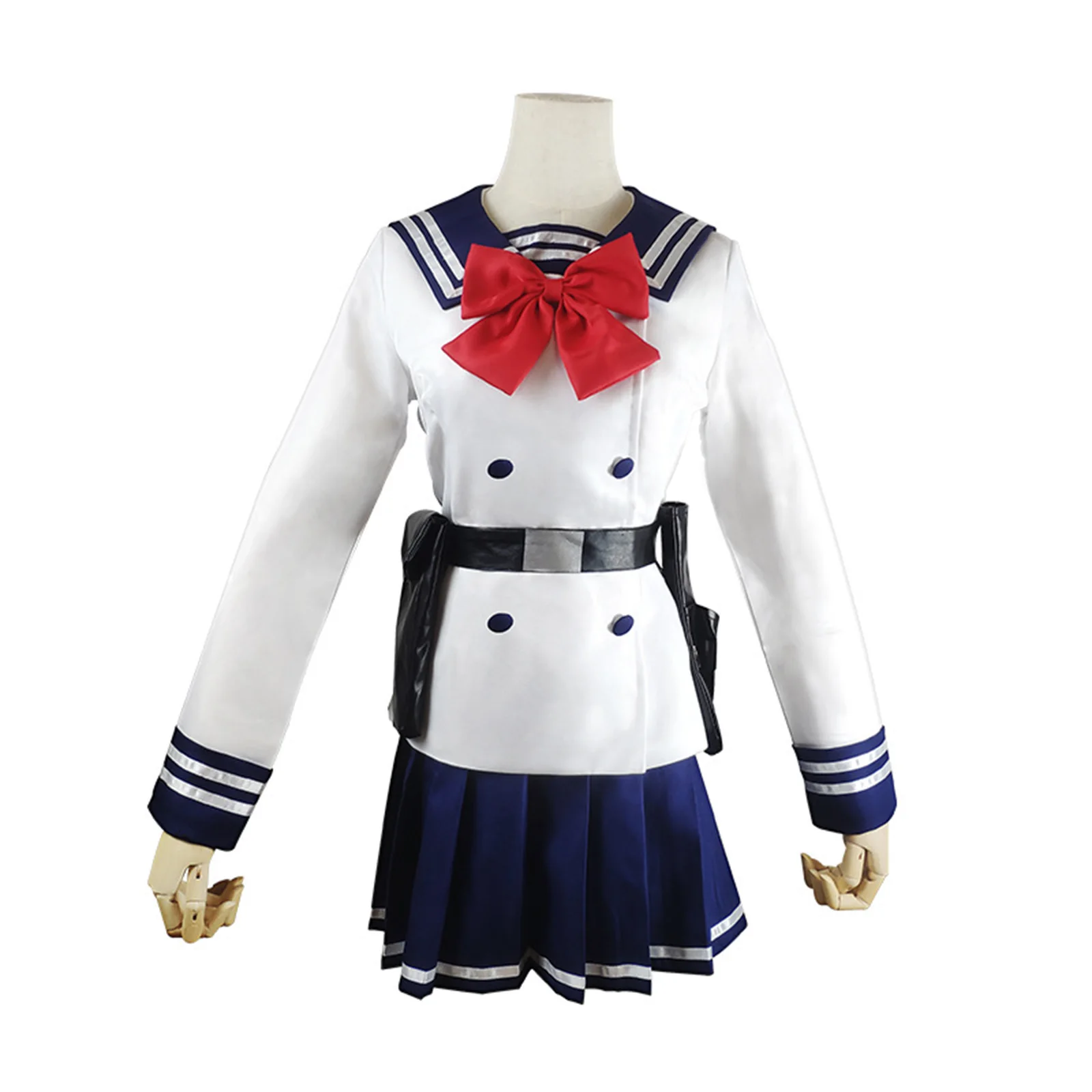 

Anime High Rise Invasion for Cosplay Costume Tenkuu Shinpan Yuri Honjo Women Sailor Uniform Sailor Suit Jk School Pleated Skirt