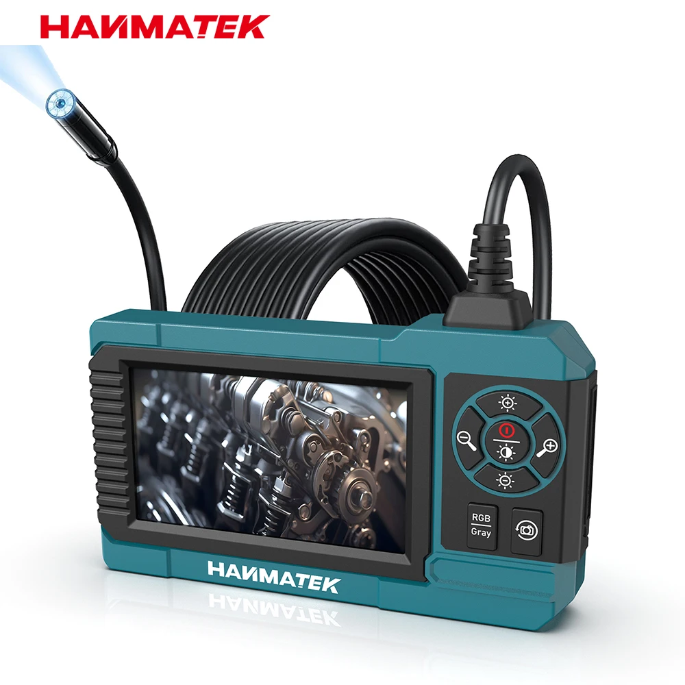 Hanmatek Telecamera per endoscopio industriale Schermo da 4,3 pollici HD1080P IP67 Periscopio di ispezione con 8 luci a LED impermeabile per riparazione auto tubi
