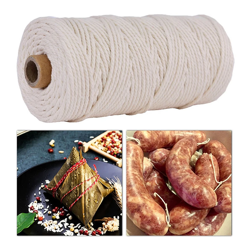 Description Picture 4 of itemMeat Sausage Tie Rope Thick Butchers String Cotton Twine Meat Prep Trussing Turkey Barbecue Strings Meat Sausage Tie Rope Cord