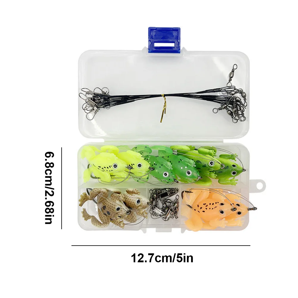 Soft Frog Fishing Lure with Anti Bite Steel Line for Bass Catfish