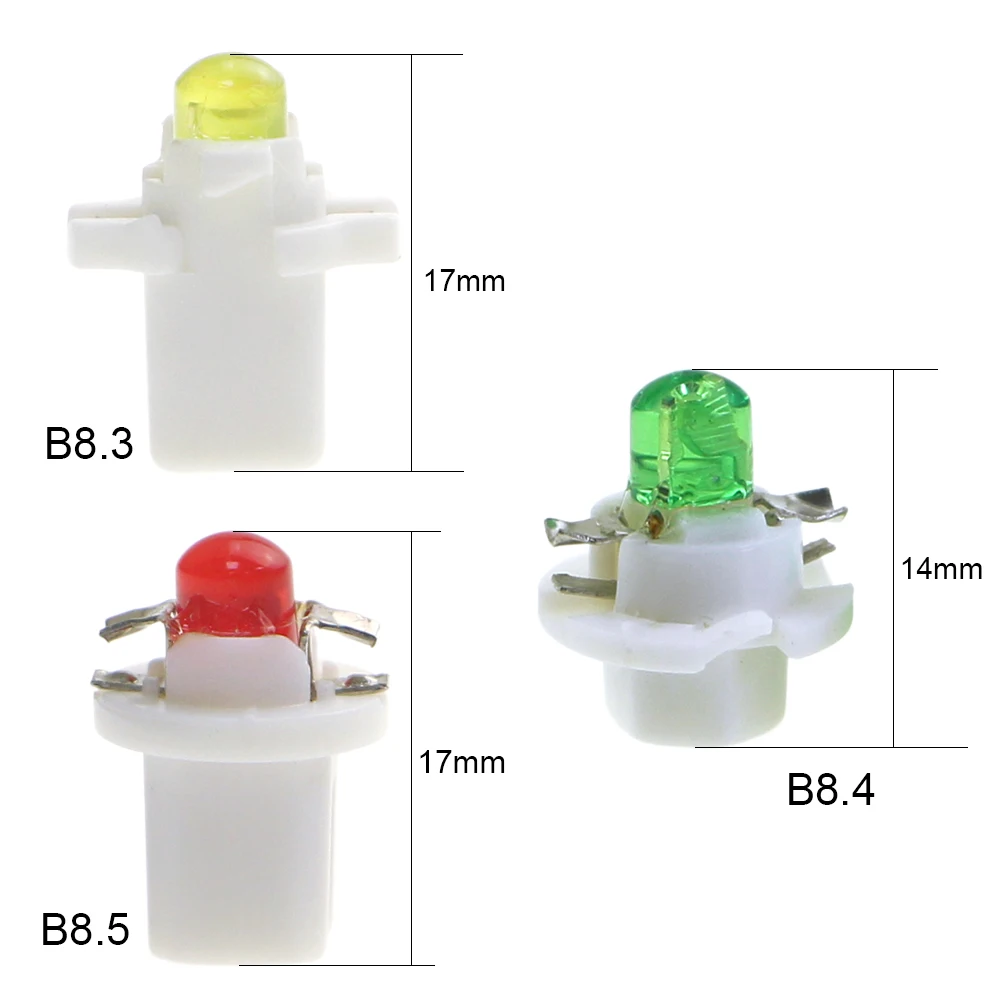 Bhoimo 100Ppcs B8.4 B8.5 B8.3 B8.5d Dash Board Lamp Cob B8.4D BX8.4D Instrument Panel DC12V Indicator Instrument Lamp Wit