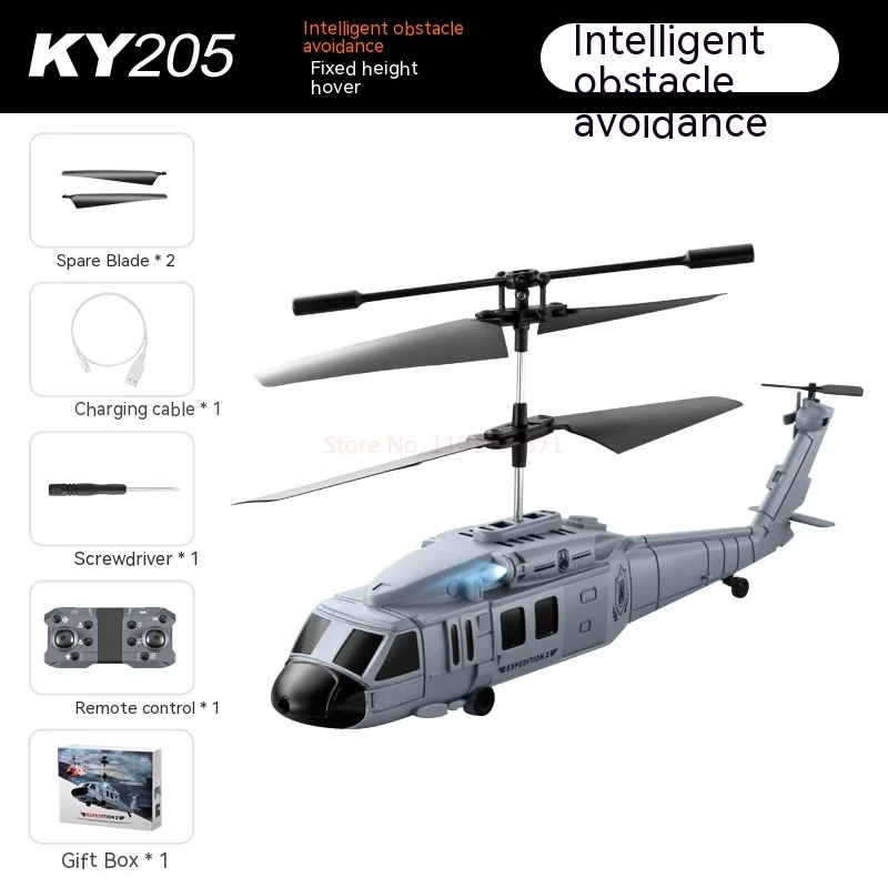 Ky205 Black Hawk Reconnaissance Helicopter 2.4g Rtf 4 Propellers Hd Dual Camera Obstacle Avoidance Uav Children'S Toys And Gifts 6