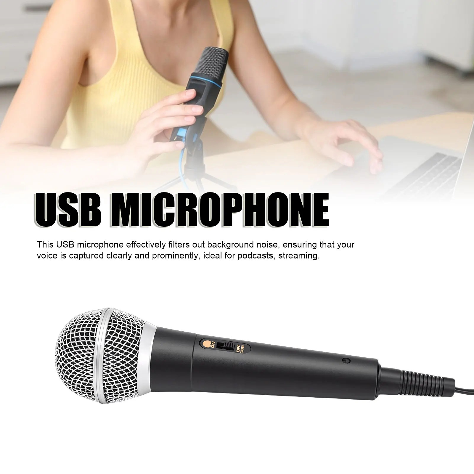 USB 마이크 전문 유선 콘덴서 카디오이드 마이크, 라이브 스트리밍, 노래, 게임용