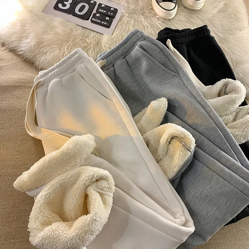 JINSHI Pantaloni Cargo Donna Pantaloni Tuta Fodera in Micropile Caldi Sportivi Felpa Jogger Invernali con Grandi Tasche Nero XS