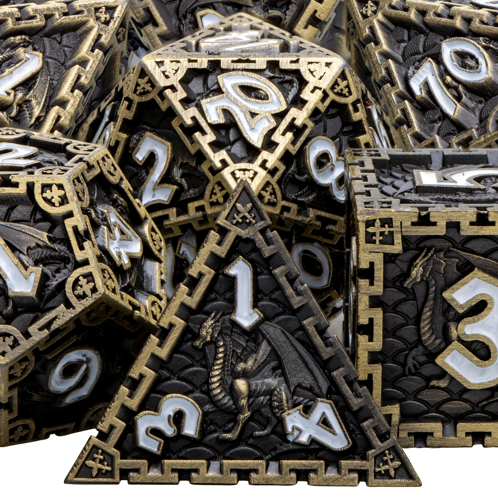 New DND D20 Dice Metal Polyhedral D&D Dice for Dungeon and Dragon RPG Roll Playing Game D20 D12 D10 D% D8 D6 D4 D+D Set