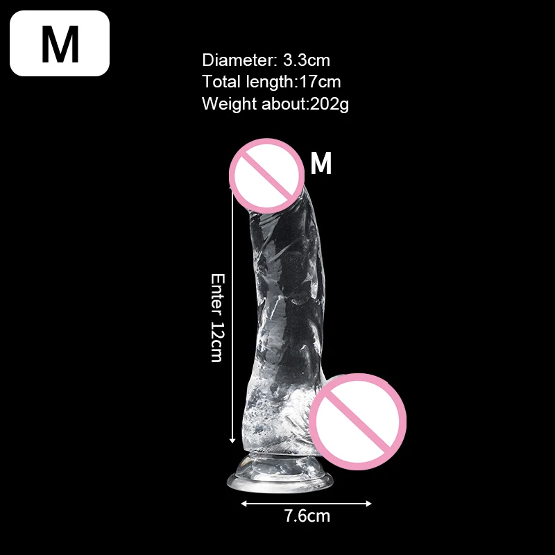 Soft Jelly Dildo Realistic Penis Suction Cup Dildo Big Dick Female Masturbator Clitoral Stimulator Lesbian Sex Toys For Women