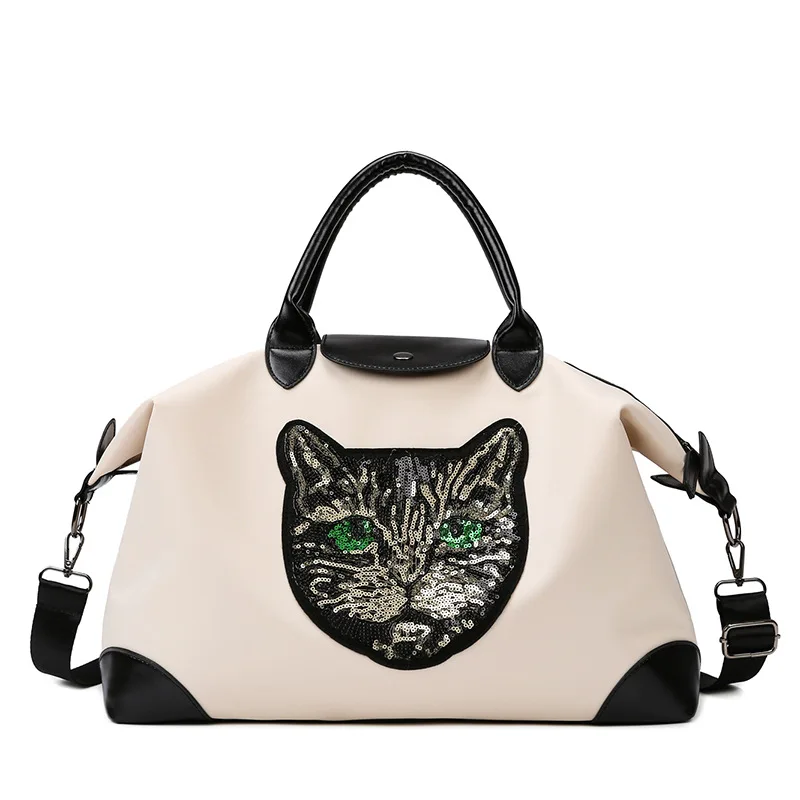 2024 New Embroidered Large Capacity Travel Women Travel Bags Women Cute Shoulder Handbag Bento Luggage Bag Men's Fitness Bag