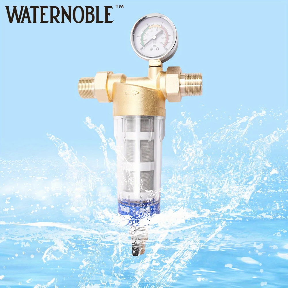Waternoble ระบบการกรองน้ำบริสุทธิ์ทั้งบ้านใช้กรองตะกอนโรตารีแบบใช้ซ้ำได้เครื่องกรองล่วงหน้าทองเหลืองและตาข่ายสแตนเลส 1
