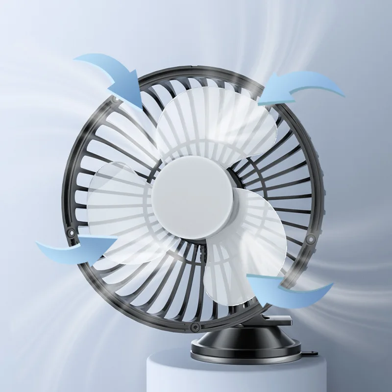 Ventilateur De Voiture USB CNANRNANC – Ventouse, 3 Vitesses, 360°, Pour SUV Et Voitures