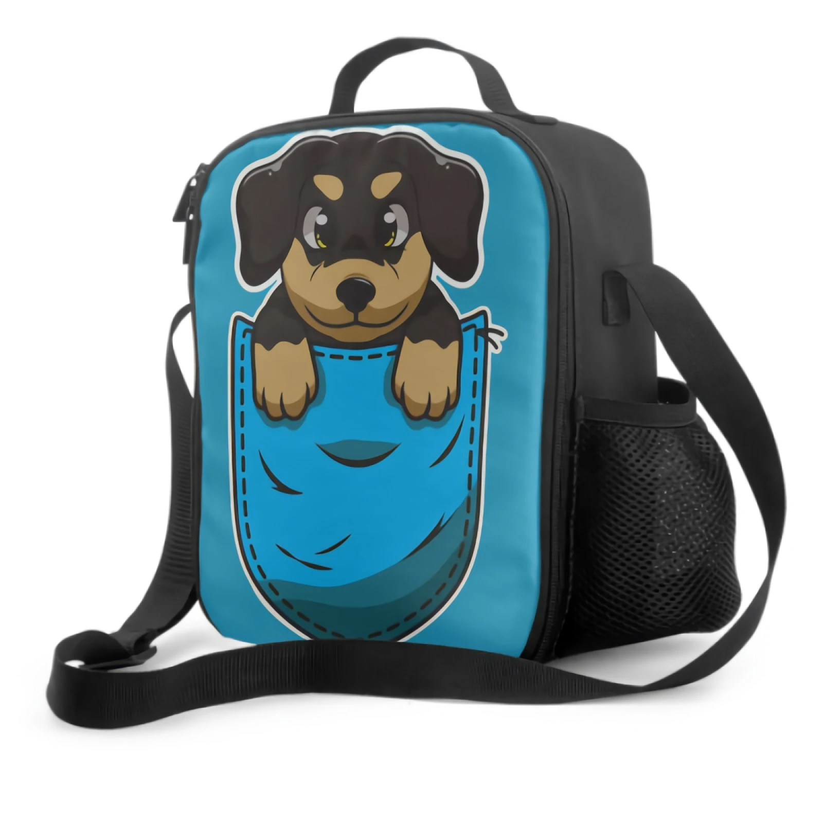 

3D Cute Dog Insulated Lunch Box Cooler Bag Reusable Thermal Lunch Container for Office School Picnic Travel