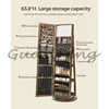 360° Swivel Jewelry Cabinet, Lockable Jewelry Organizer with Full-Length Mirror, Rear Storage Shelves, Jewelry Armoire 4