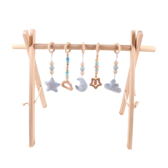 Baby Shaking Play Gym Toy Car Accs Hanging Wooden Toy for High Chair Crib Bar 4