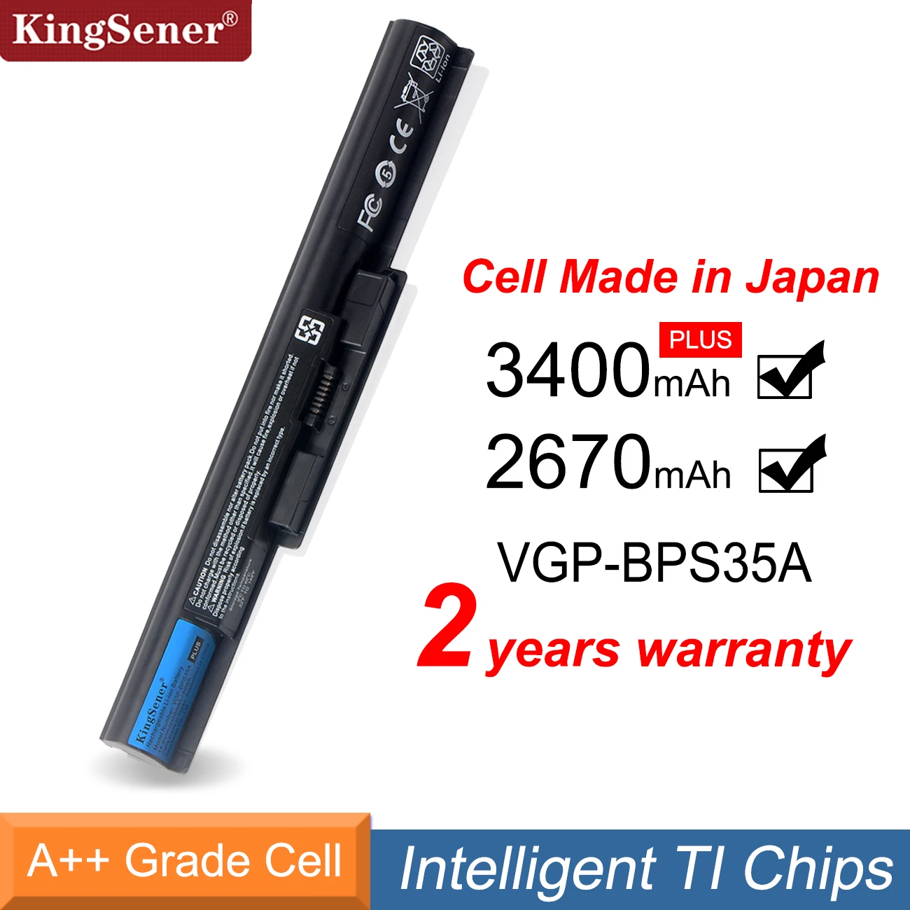 KingSener VGP-BPS35A VGP-BPS35 Laptop Battery For SONY VAIO Fit 14E VAIO Fit 15E Series SVF142C29M SVF152A29M SVF152A27T 4Cells