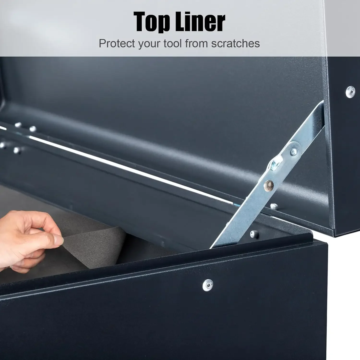 24" Portable Tool Box, 5 Drawers & Top Storage Tray Tool Box with Drawers, Lockable Metal Tool Chest Cabinet for Garage 6