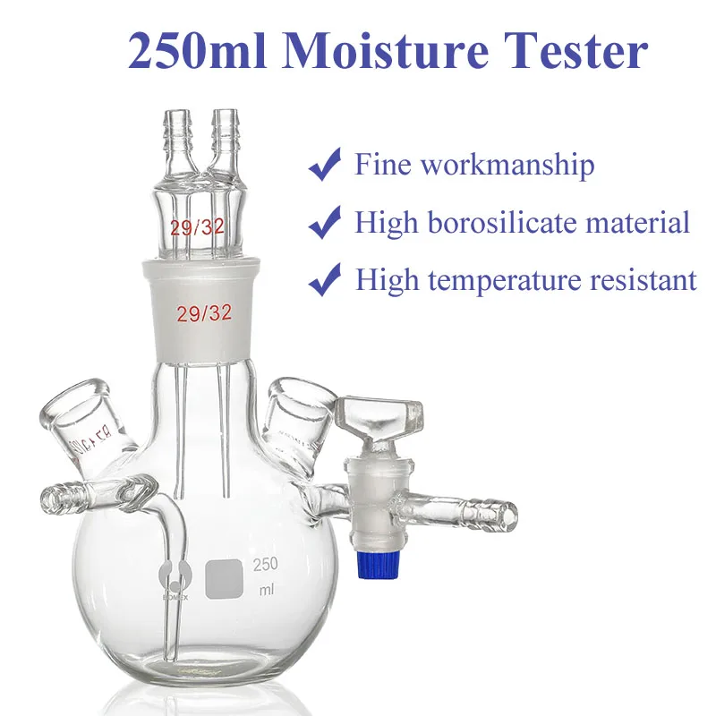 

KF-1 Moisture Tester FIve-mouth Flask 250ml Reaction Flask Laboratory Glass Instruments High Borosilicate Material