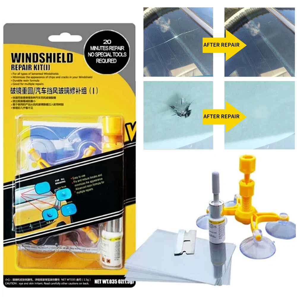 Windshield Repair Kit Quick Fix Car Cracked Glass Windscreen Resin Sealer DIY Auto Window Screen Polishing windshield repair kit auto glass repair fluid glass polishing kit automotive glass repair