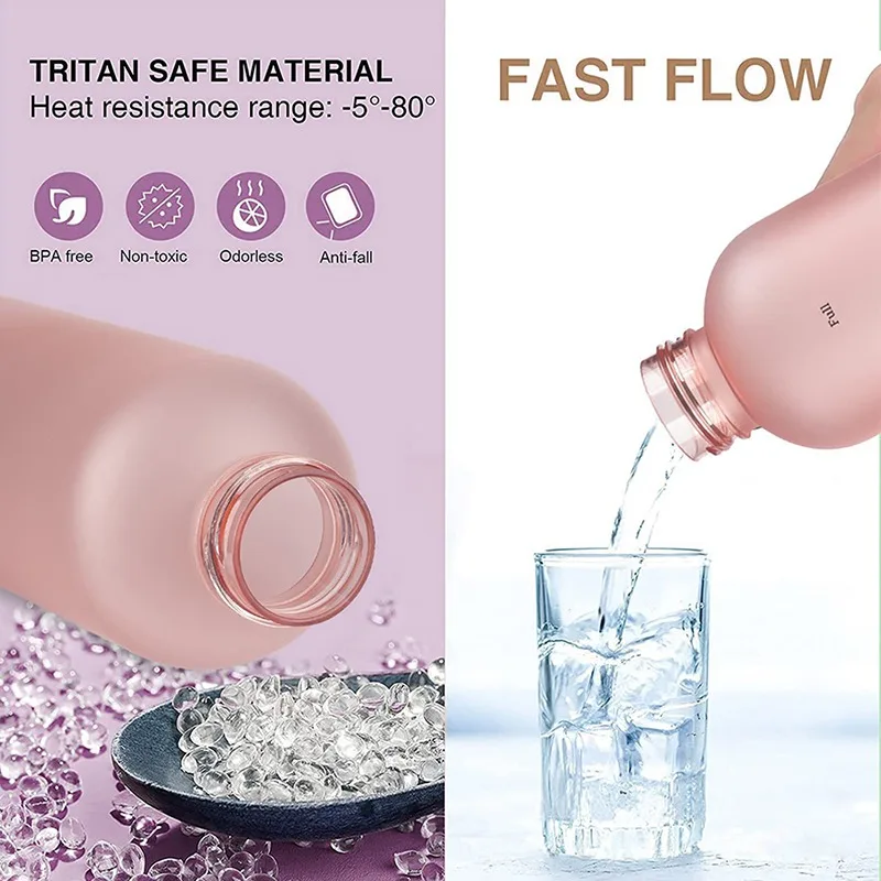 1000ML Plastic Space Cup Large-Capacity Transparent Frosted Water Cup Copper Lid Sport Water Bottle With Time Marker for Student
