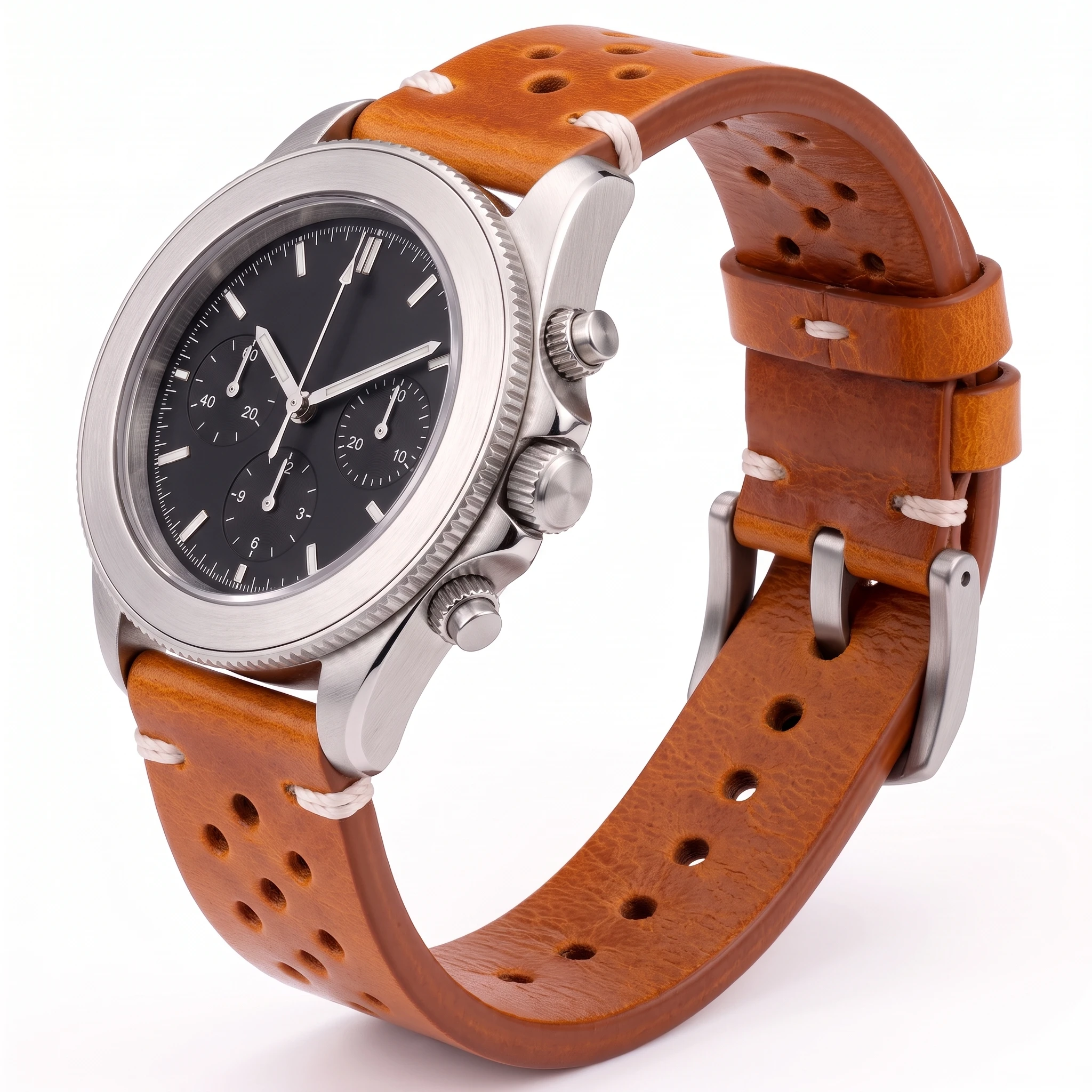 Handmade Cowhide Breathable Leather Watch Band - Available in Four Colors