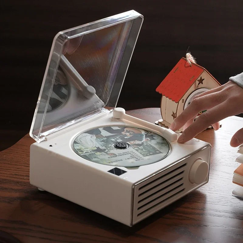 양방향 블루투스 내장 스피커, 레트로 HIFI CD 플레이어, ASP 충격 방지 적외선 리모컨, 디지털 광 출력
