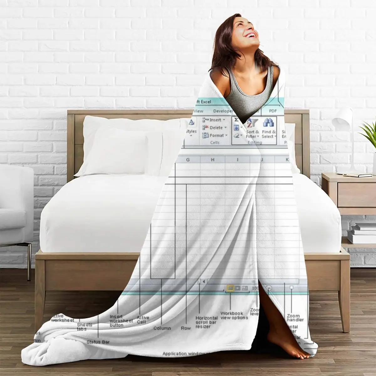 Excel Spreadsheet Super Soft Blanket Guide Introduction Travelling Throw Blanket Winter Novelty Flannel Bedspread Sofa Bed Cover 5
