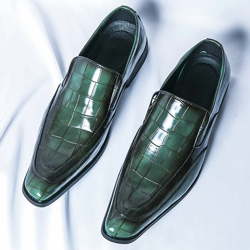 slim fit dress slacks Spectator Green Wedding Shoes for Men Fashion Brogue Shoes – Rebels Market main image 0