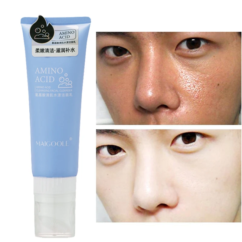 Amino Acid Massage Brush Head Moisture Face Cleanser Clean Pores Brighten Skin Tone Inhibit Acne Oil Control Mild Moisture 120ml