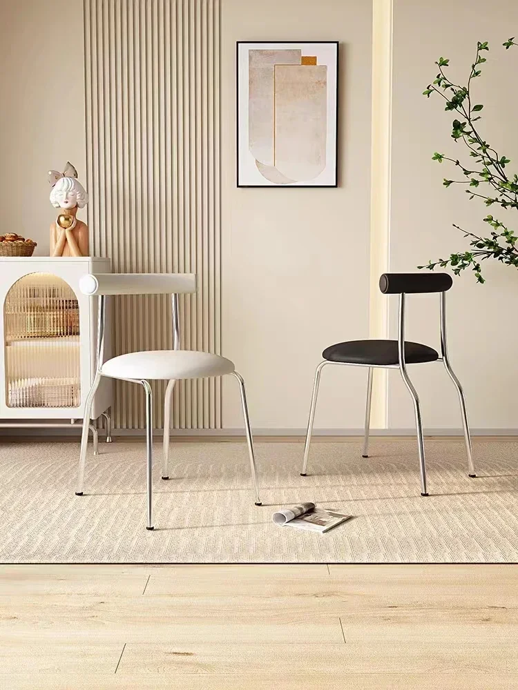 

Mid-Ancient Light Luxury Dining Chair Home Modern Minimalist Bedroom Desk Chair High-Grade Backrest Chair