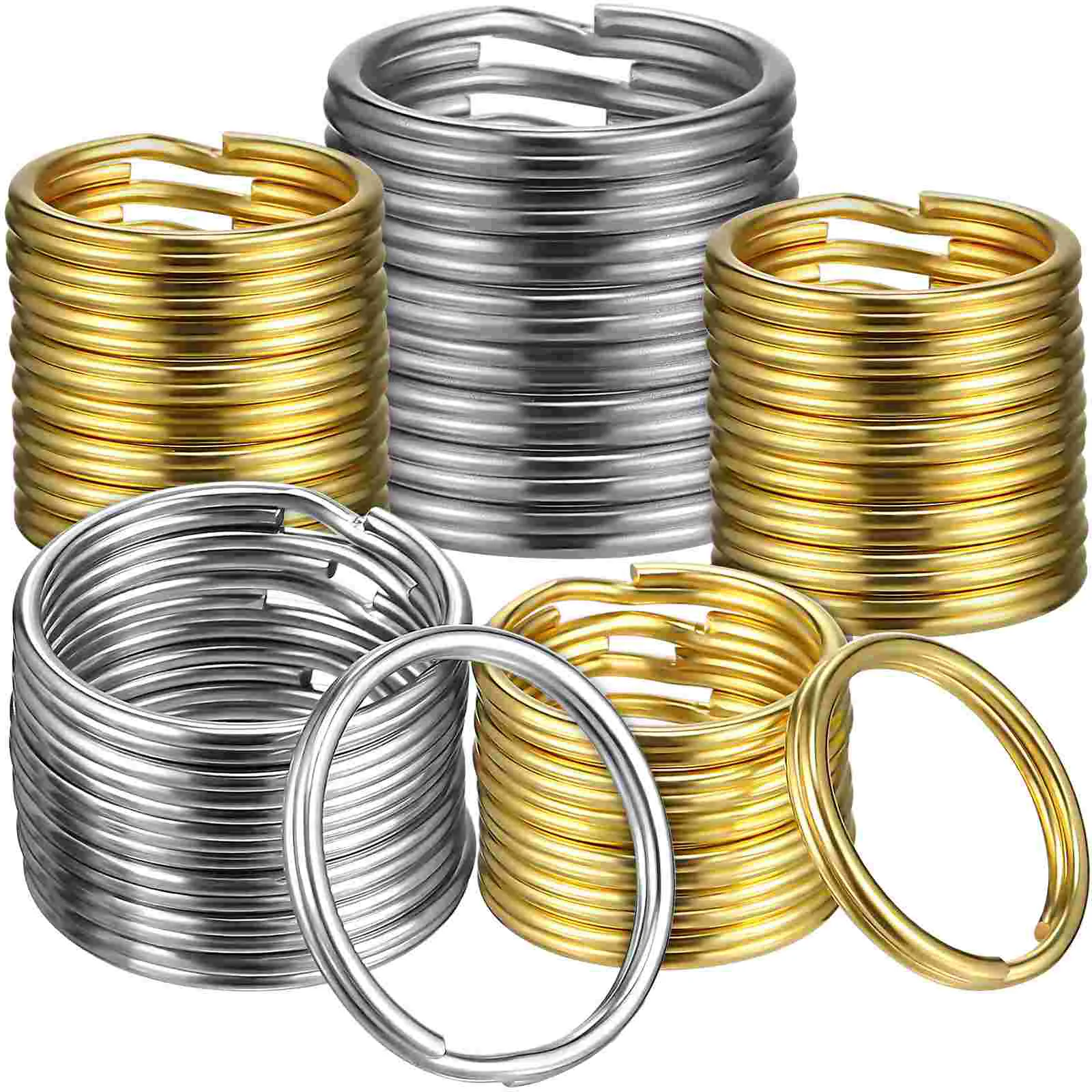 

200 Pcs Key Ring Strong Rings Different Materials Small Keyring Keys Attachments Copper Chain 304