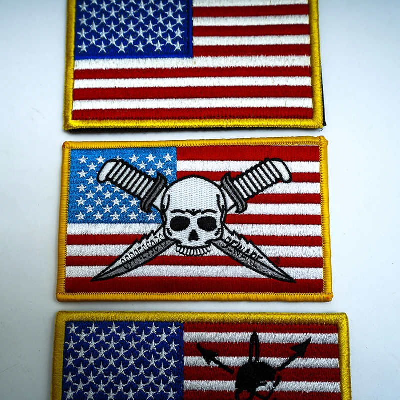 TSNK-Patch Brodé Dulbadge de Grande Taille, Série "Drapeau Américain", Brassard