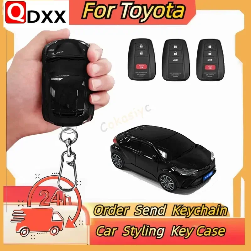 Accessori per copritasti per auto Custodia per chiave per Toyota Camry CHR Corolla RAV4 Avalon Land Cruiser Prado Prius Telecomando - immagine 5