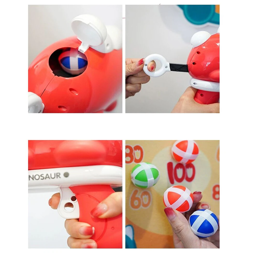 Target Shooting Game Sticky Ball Gun Toy Dinosaur Throw Ball Dartboard Toys Outdoor Sport Toys for Kids Interactive Board Games 4