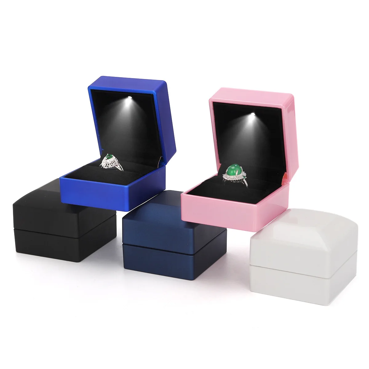 Wholesale Price LED Lighted Earring Ring Gift Box Weeding Engagement Ring Jewelry Dispaly factory price 200pcs lot sublimation blank metal key chain key ring for sublimation ink transfer printing diy gifts