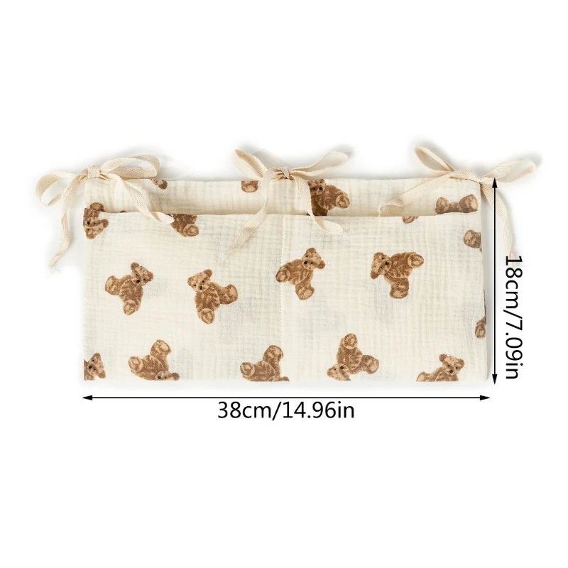 Storage Organizer Crib Bag 1PCS 39x20cm Large Baby Cotton Multifunctional Newborn Bed Headboard for Kids Bedding Diaper
