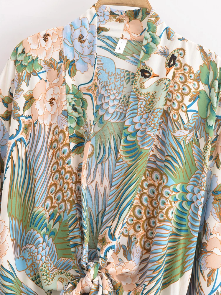 Boho Peacock Kimono Cover-Up 22