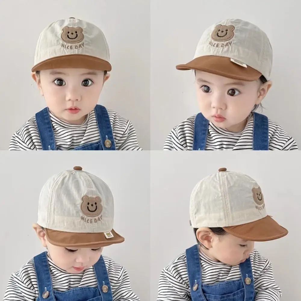 New Summer Bear Baseball Cap Quick-drying Thin Baby Peaked Hat Soft Breathable Children Sunscreen Cap Toddler