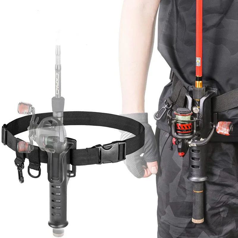 Multi-function Nylon Belt Rod Holder Portable Pole Inserter Fishing Rod  Pesca Rack Quick Belt Holder Inserting Device Accessory