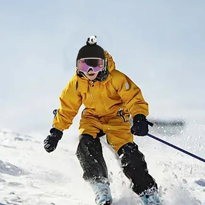 Ski Helmet Cover Cute Skiing Helmet Covers with panda Decoration Outdoor Snowboard Sports Flannel fabric Helmets Accessories