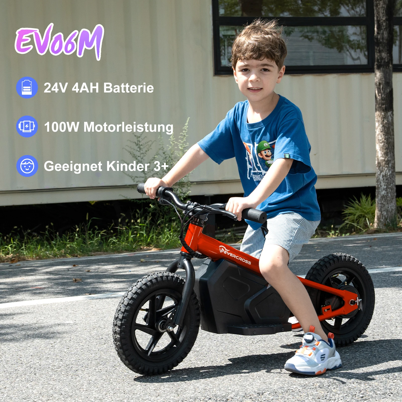 EVERCROSS Electric Balance Bike for Kids,100W Toddler Bike with12"Tires,24V4AH Electric Motorcycle,Gift for 3+Boys Girls,UL
