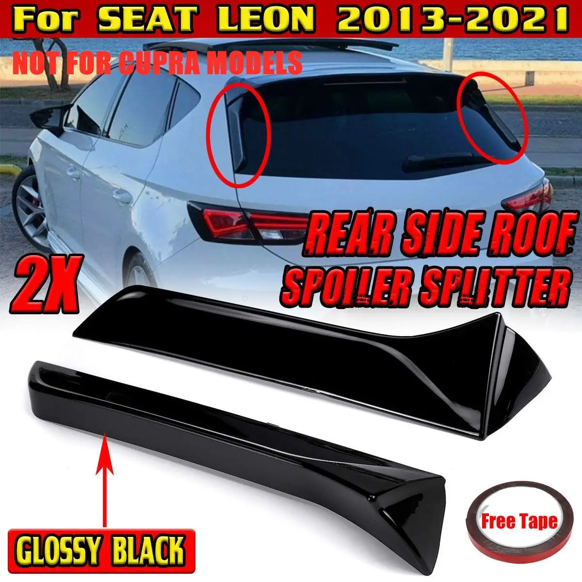 2 шт. задний боковой спойлер 5F для SEAT LEON FR Mk3 MK3.5 2013-2021 | Автомобили и мотоциклы