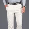 Business Social Men Summer Thin Solid Jeans Streetwear Fashion Off White Straight Pants Male Big Size Slim Casual Trousers 27-38 1