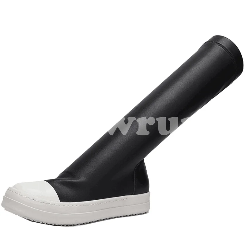 

Women Long Boots Spring Autumn 2023 New Genuine Leather Upper Round Head Thick Bottom Long Boots Concise Versatile Female Shoes