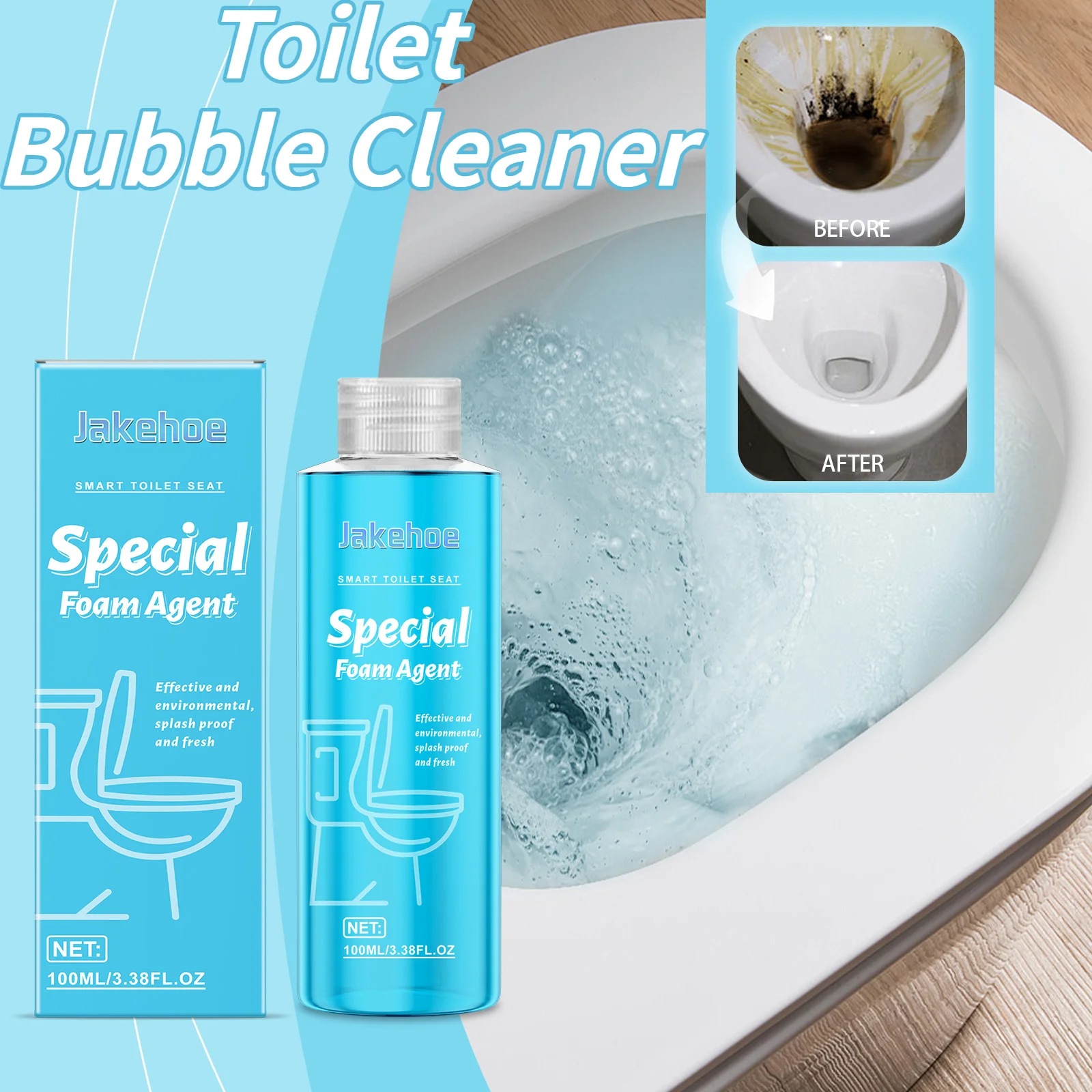 Toilet Cleaner Bubble Cleaner Foaming Agent Deep Descaling And Deodorization Toilet Splash Proof Water Cleaning Solution 100ml