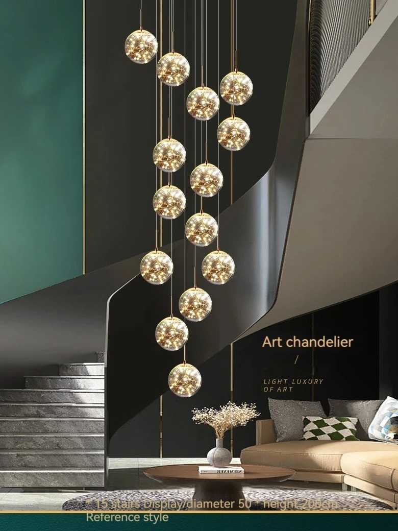 

CX101AA Staircase Chandelier Light Modern Led Ceiling Chandelier Design Stair Living Dining Room Decor Pendant Hanging Lamp