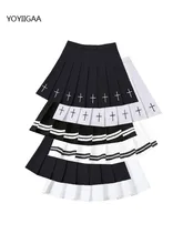 

Black Women Pleated Skirt Elastic Waist Female Skirts High Waist A-Line Woman Mini Skirts Harajuku Gothic Ladies Short Skirt